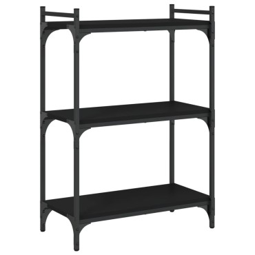 vidaXL Βιβλιοθήκη 3 Επιπέδων Μαύρη 60x30x86cm από Επεξεργ. Ξύλο 1 τεμ.