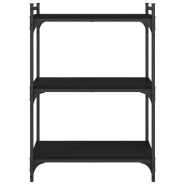 vidaXL Βιβλιοθήκη 3 Επιπέδων Μαύρη 60x30x86cm από Επεξεργ. Ξύλο 1 τεμ.