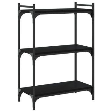 vidaXL Βιβλιοθήκη 3 Επιπέδων Μαύρη 60x30x86cm από Επεξεργ. Ξύλο 1 τεμ.