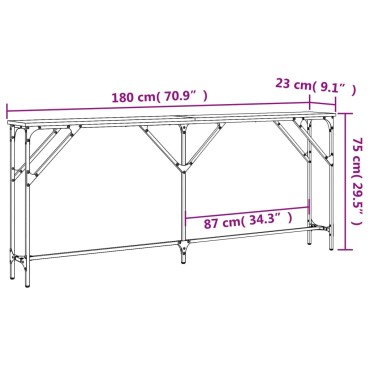 vidaXL Τραπέζι Κονσόλα Sonoma Δρυς 180x23x75cm Επεξεργασμένο Ξύλο 1 τεμ.