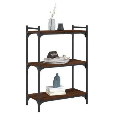 vidaXL Βιβλιοθήκη 3 Επιπέδων Καφέ Δρυς 60x30x86cm Επεξεργ. Ξύλο 1 τεμ.