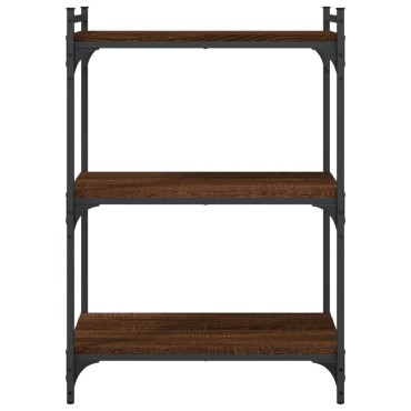 vidaXL Βιβλιοθήκη 3 Επιπέδων Καφέ Δρυς 60x30x86cm Επεξεργ. Ξύλο 1 τεμ.