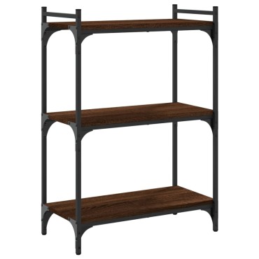 vidaXL Βιβλιοθήκη 3 Επιπέδων Καφέ Δρυς 60x30x86cm Επεξεργ. Ξύλο 1 τεμ.