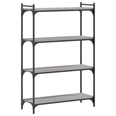 vidaXL Βιβλιοθήκη 4 Επιπέδων Γκρι Sonoma 80x30x120cm Επεξεργ. Ξύλο 1 τεμ.