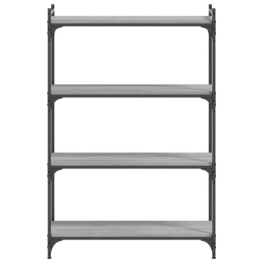 vidaXL Βιβλιοθήκη 4 Επιπέδων Γκρι Sonoma 80x30x120cm Επεξεργ. Ξύλο 1 τεμ.