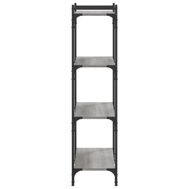 vidaXL Βιβλιοθήκη 4 Επιπέδων Γκρι Sonoma 80x30x120cm Επεξεργ. Ξύλο 1 τεμ.