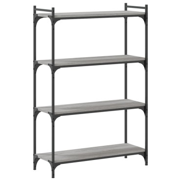 vidaXL Βιβλιοθήκη 4 Επιπέδων Γκρι Sonoma 80x30x120cm Επεξεργ. Ξύλο 1 τεμ.