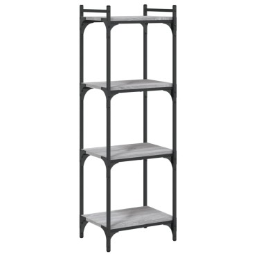 vidaXL Βιβλιοθήκη 4 Επιπέδων Γκρι Sonoma 40x30x120cm Επεξεργ. Ξύλο 1 τεμ.