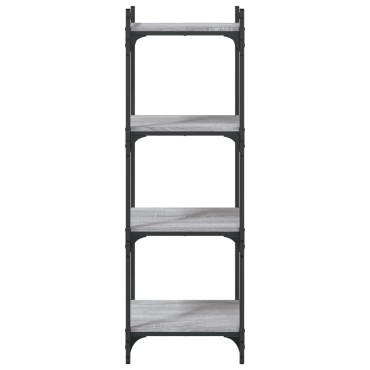 vidaXL Βιβλιοθήκη 4 Επιπέδων Γκρι Sonoma 40x30x120cm Επεξεργ. Ξύλο 1 τεμ.