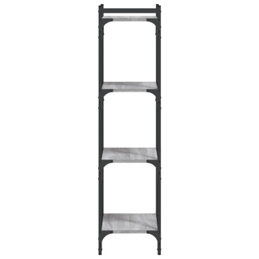 vidaXL Βιβλιοθήκη 4 Επιπέδων Γκρι Sonoma 40x30x120cm Επεξεργ. Ξύλο 1 τεμ.