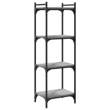vidaXL Βιβλιοθήκη 4 Επιπέδων Γκρι Sonoma 40x30x120cm Επεξεργ. Ξύλο 1 τεμ.