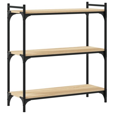 vidaXL Βιβλιοθήκη 3 Επιπέδων Sonoma Δρυς 80x30x86cm Επεξεργ. Ξύλο 1 τεμ.