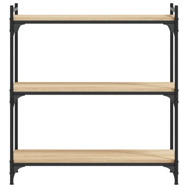 vidaXL Βιβλιοθήκη 3 Επιπέδων Sonoma Δρυς 80x30x86cm Επεξεργ. Ξύλο 1 τεμ.