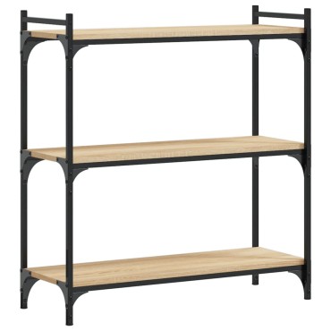 vidaXL Βιβλιοθήκη 3 Επιπέδων Sonoma Δρυς 80x30x86cm Επεξεργ. Ξύλο 1 τεμ.