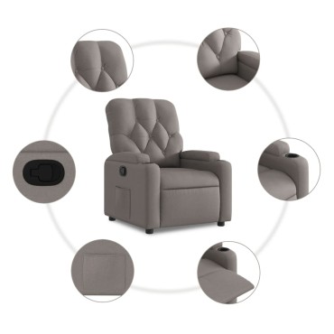 vidaXL Πολυθρόνα Ανακλινόμενη Taupe Υφασμάτινη 74x86,5x93,5cm 1 τεμ.