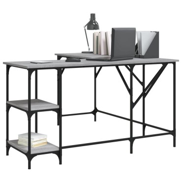 vidaXL Γραφείο Γκρι Sonoma 139x139x75cm από Επεξεργασμένο Ξύλο 1 τεμ.