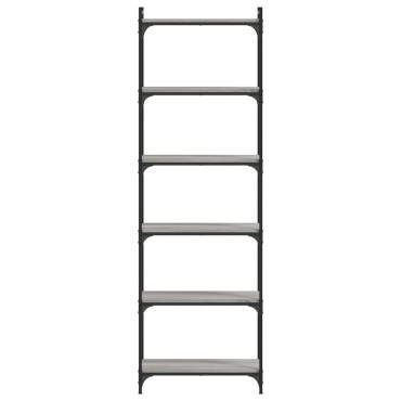 vidaXL Βιβλιοθήκη 6 Επιπέδων Γκρι Sonoma 60x30x188cm Επεξεργ. Ξύλο 1 τεμ.
