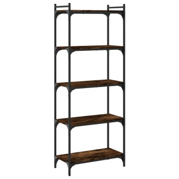 vidaXL Βιβλιοθήκη 5 Επιπέδων Καπνιστή Δρυς 60x30x154cm Επεξεργ. Ξύλο 1 τεμ.