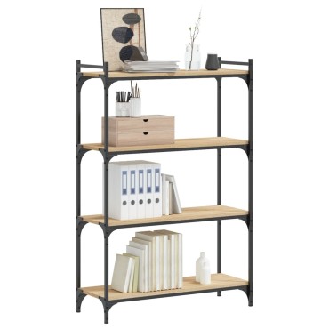 vidaXL Βιβλιοθήκη 4 Επιπέδων Sonoma Δρυς 80x30x120cm Επεξεργ. Ξύλο 1 τεμ.