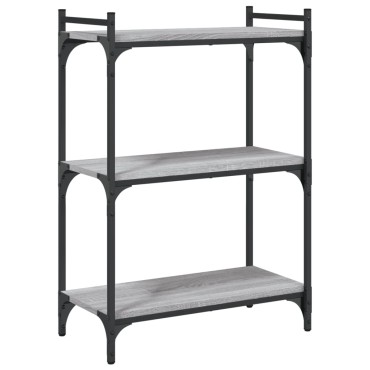 vidaXL Βιβλιοθήκη 3 Επιπέδων Γκρι Sonoma 60x30x86cm Επεξεργ. Ξύλο 1 τεμ.