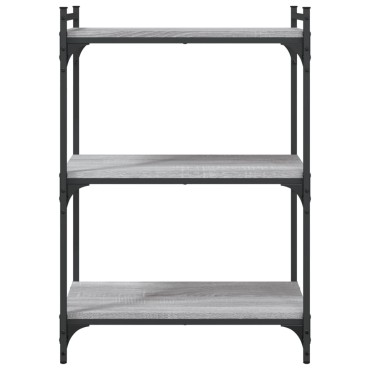 vidaXL Βιβλιοθήκη 3 Επιπέδων Γκρι Sonoma 60x30x86cm Επεξεργ. Ξύλο 1 τεμ.