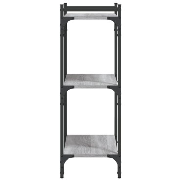 vidaXL Βιβλιοθήκη 3 Επιπέδων Γκρι Sonoma 60x30x86cm Επεξεργ. Ξύλο 1 τεμ.