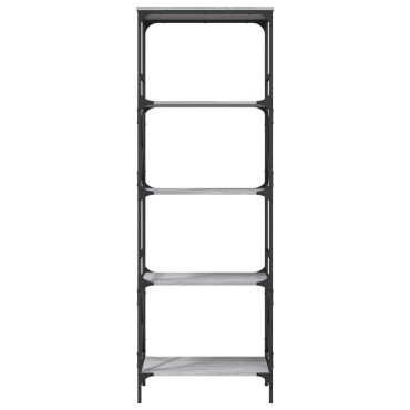 vidaXL Βιβλιοθήκη 5 Επιπέδων Γκρι Sonoma 59x35x171cm Επεξ. Ξύλο 1 τεμ.