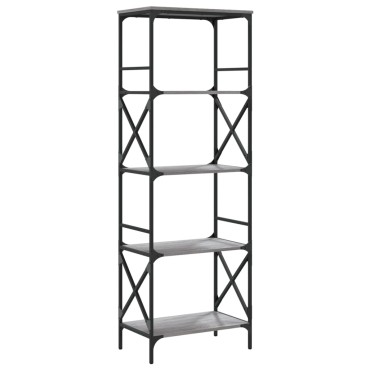 vidaXL Βιβλιοθήκη 5 Επιπέδων Γκρι Sonoma 59x35x171cm Επεξ. Ξύλο 1 τεμ.