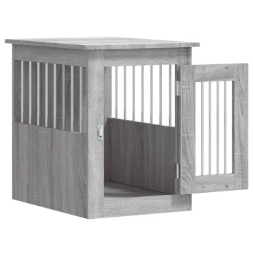vidaXL Κλουβί Σκύλου Γκρι Sonoma 45x62x59 εκ. από Επεξεργ. Ξύλο