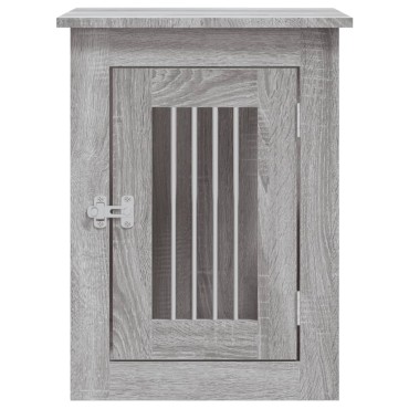 vidaXL Κλουβί Σκύλου Γκρι Sonoma 45x62x59 εκ. από Επεξεργ. Ξύλο