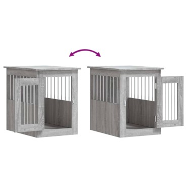 vidaXL Κλουβί Σκύλου Γκρι Sonoma 45x62x59 εκ. από Επεξεργ. Ξύλο