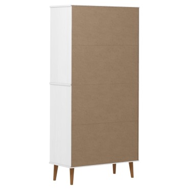vidaXL Βιβλιοθήκη MOLDE Λευκή 85x35x170,5cm από Μασίφ Ξύλο Πεύκου 1 τεμ.