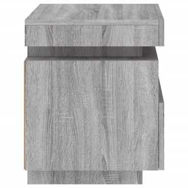 vidaXL Κομοδίνα με Φώτα LED 2 τεμ. Γκρι Sonoma 40x39x48,5cm