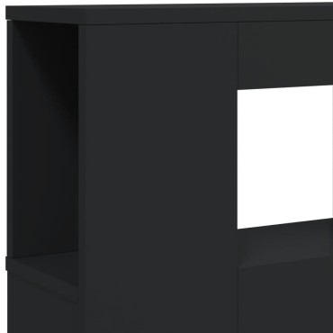vidaXL Κεφαλάρι Κρεβατιού με LED Μαύρο 140x18,5x103,5cm Επεξεργ. Ξύλο 1 τεμ.
