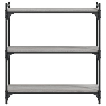 vidaXL Βιβλιοθήκη 3 Επιπέδων Γκρι Sonoma 80x30x86cm Επεξεργ. Ξύλο 1 τεμ.