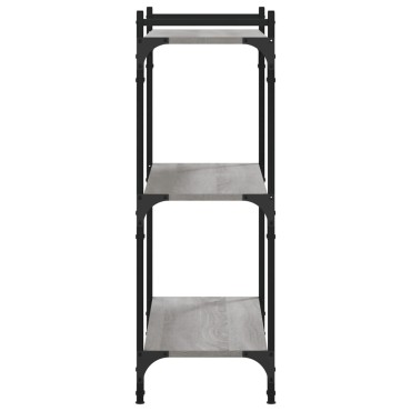 vidaXL Βιβλιοθήκη 3 Επιπέδων Γκρι Sonoma 80x30x86cm Επεξεργ. Ξύλο 1 τεμ.