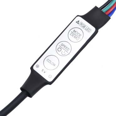 vidaXL Κεφαλάρι Κρεβατιού με LED Γκρι Sonoma 220x18,5x103,5 εκ 1 τεμ.