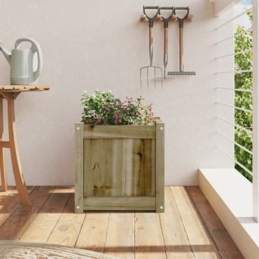 vidaXL Ζαρντινιέρα 40 x 40 x 40 εκ. Εμποτισμ. Ξύλο Πεύκου