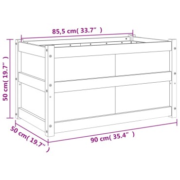 vidaXL Ζαρντινιέρα 90 x 50 x 50 εκ. από Μασίφ Ξύλο Ψευδοτσούγκας
