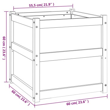 vidaXL Ζαρντινιέρα 60 x 60 x 60 εκ. από Εμποτισμένο Ξύλο Πεύκου