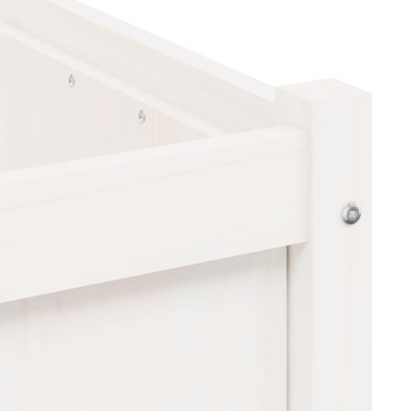 vidaXL Ζαρντινιέρα Λευκή 60 x 60 x 60 εκ. από Μασίφ Ξύλο Πεύκου