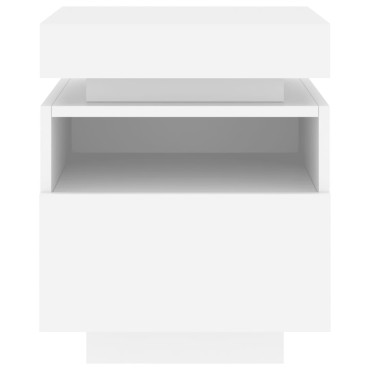 vidaXL Κομοδίνα με Φώτα LED 2 τεμ. Λευκά 40x39x48,5cm