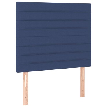 vidaXL Κρεβάτι Boxspring με Στρώμα & LED Μπλε 100x200 εκ. Υφασμάτινο