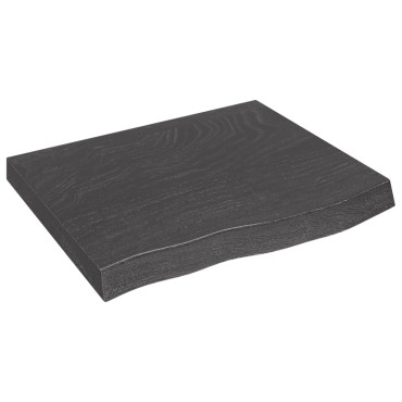 vidaXL Πάγκος Μπάνιου Σκούρο Καφέ 60x50x(2-6) εκ. Επεξ. Μασίφ Ξύλο