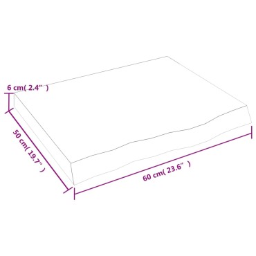 vidaXL Πάγκος Μπάνιου Σκούρο Καφέ 60x50x(2-6) εκ. Επεξ. Μασίφ Ξύλο