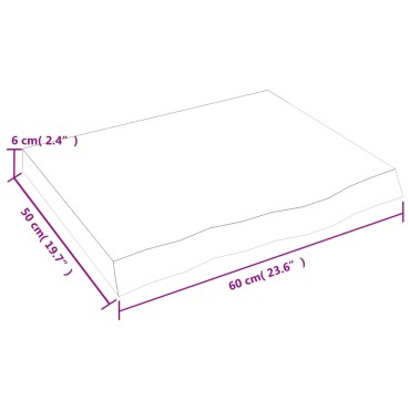 vidaXL Πάγκος Μπάνιου Σκ. Γκρι 60x50x(2-6) εκ. Επεξ. Μασίφ Ξύλο