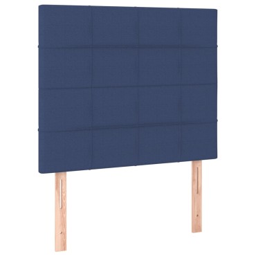 vidaXL Κρεβάτι Boxspring με Στρώμα & LED Μπλε 100x200 εκ. Υφασμάτινο