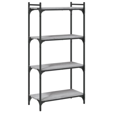 vidaXL Βιβλιοθήκη 4 Επιπέδων Γκρι Sonoma 60x30x120cm Επεξεργ. Ξύλο 1 τεμ.