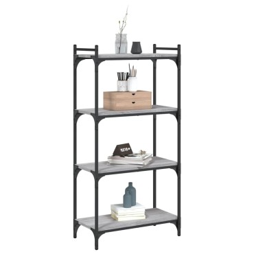 vidaXL Βιβλιοθήκη 4 Επιπέδων Γκρι Sonoma 60x30x120cm Επεξεργ. Ξύλο 1 τεμ.