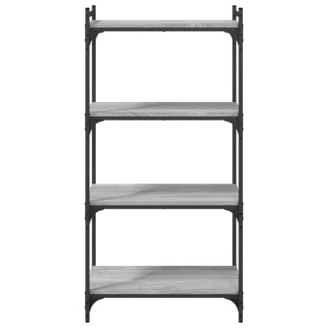 vidaXL Βιβλιοθήκη 4 Επιπέδων Γκρι Sonoma 60x30x120cm Επεξεργ. Ξύλο 1 τεμ.